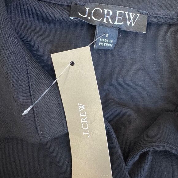 NWT J CREW Long-sleeve button-up top in refined rib in black - Picture 7 of 7